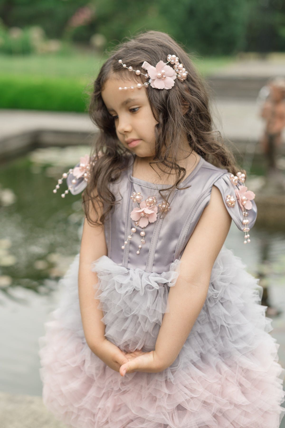 Mia Grey and Pink Ombré Cupcake Tulle Dress