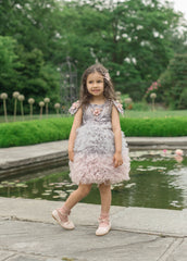 Mia Grey and Pink Ombré Cupcake Tulle Dress