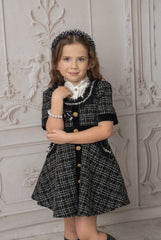 Orea Black and Silver Tweed Dress