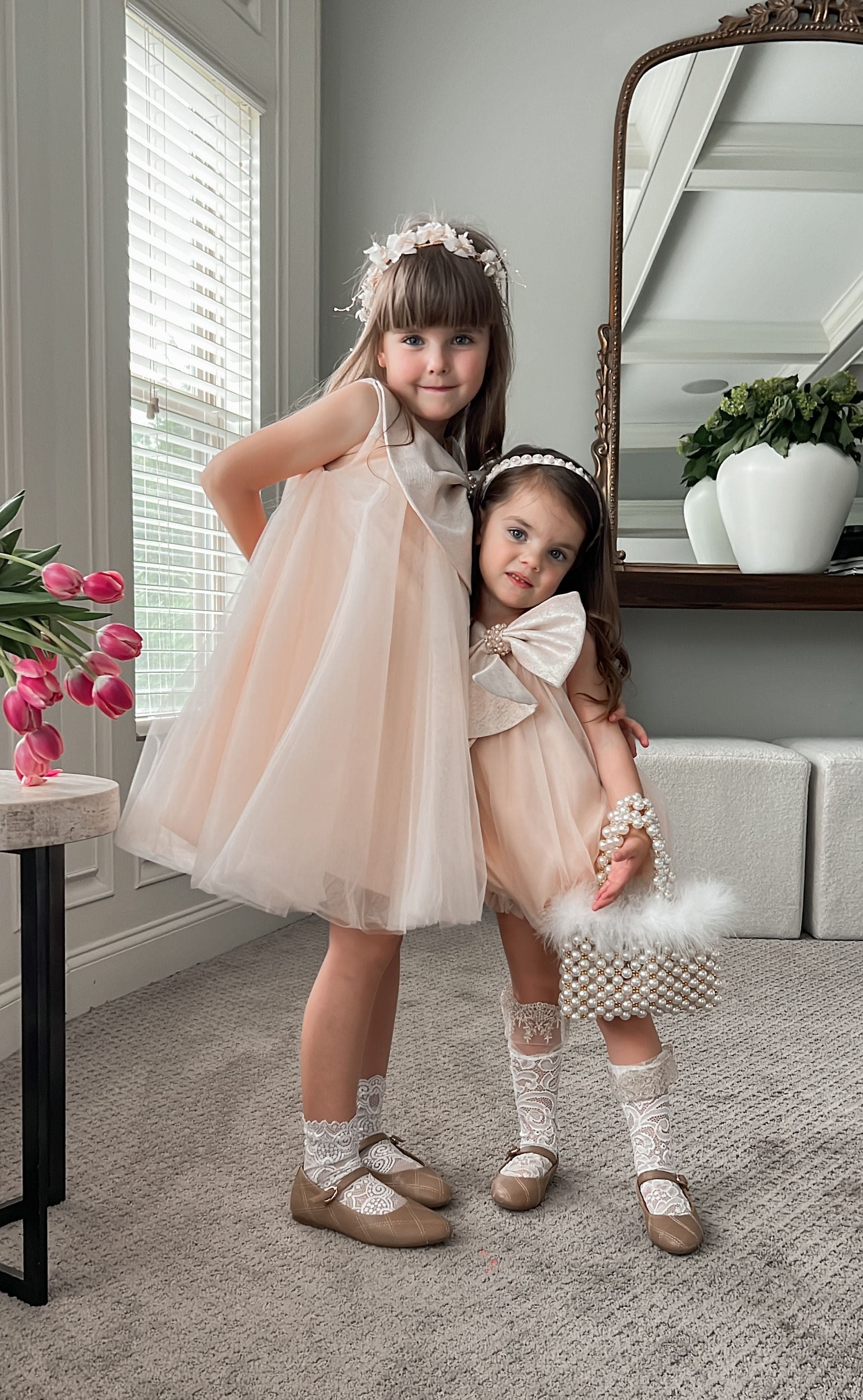 Jackie Peach Dress - Petite Maison Kids