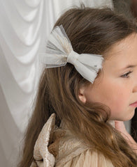 Star Tulle Embroidered Bow Hair Clips