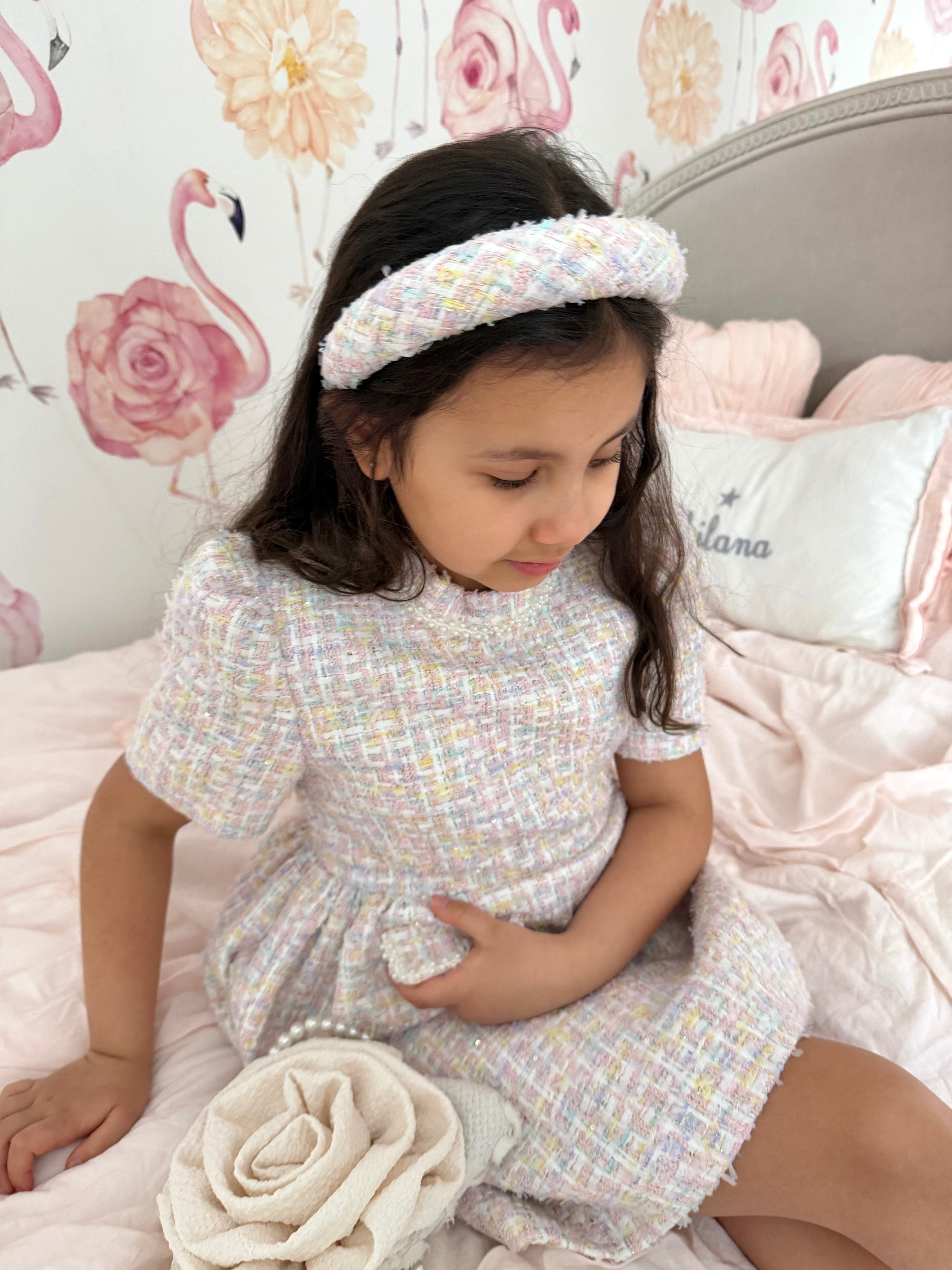 Meadow Yellow Tweed Headband - Petite Maison Kids