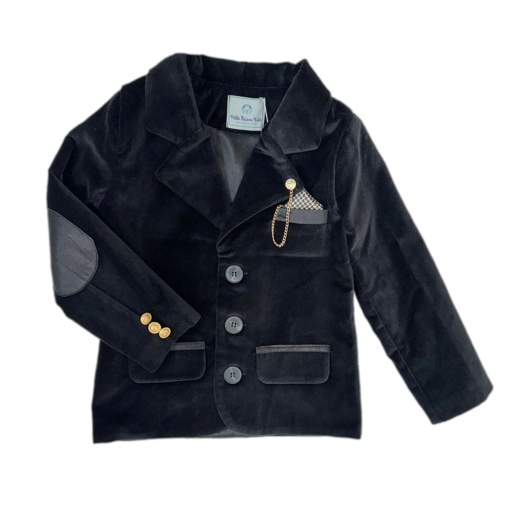 Charlie Black Velour Boy's Blazer