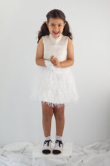 Eliza Ivory Feather Dress