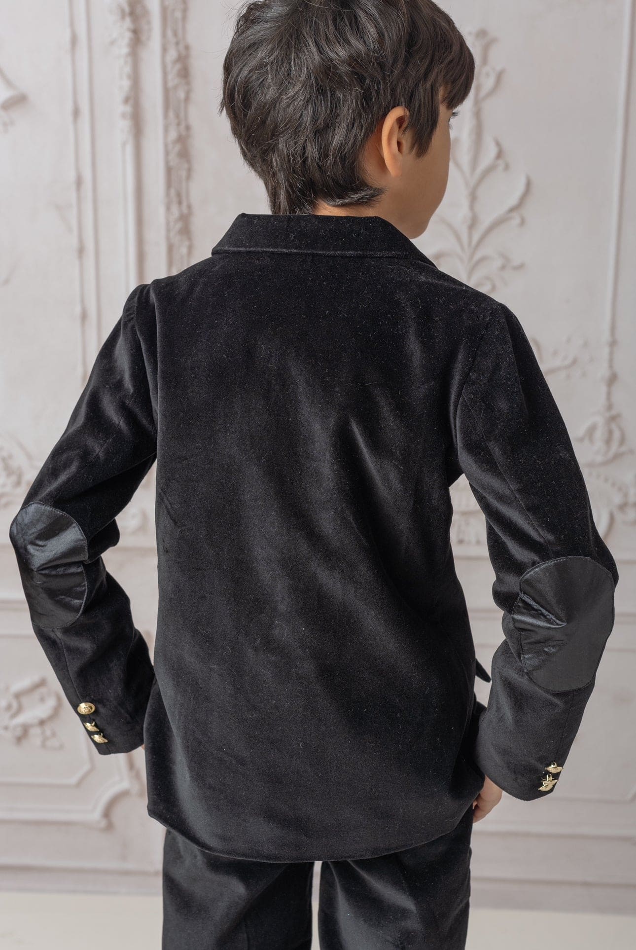 Charlie Black Velour Boy's Blazer