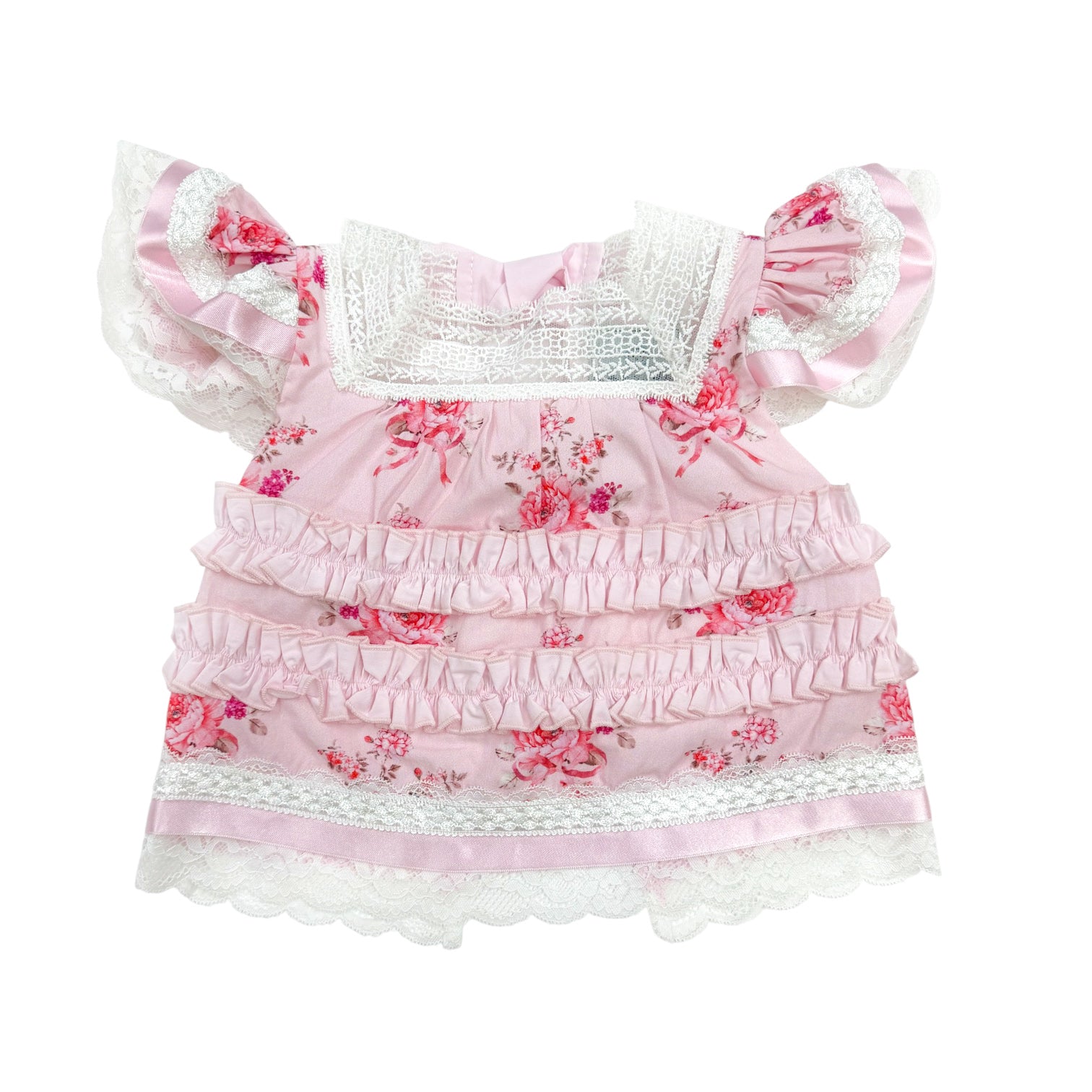 Amelia Pink Flower Print Short Sleeve Top