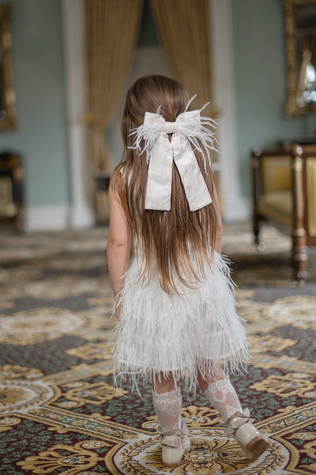Eliza Ceremony Feather Hair Bow