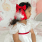 Anise Satin Embroidered Hair Bows