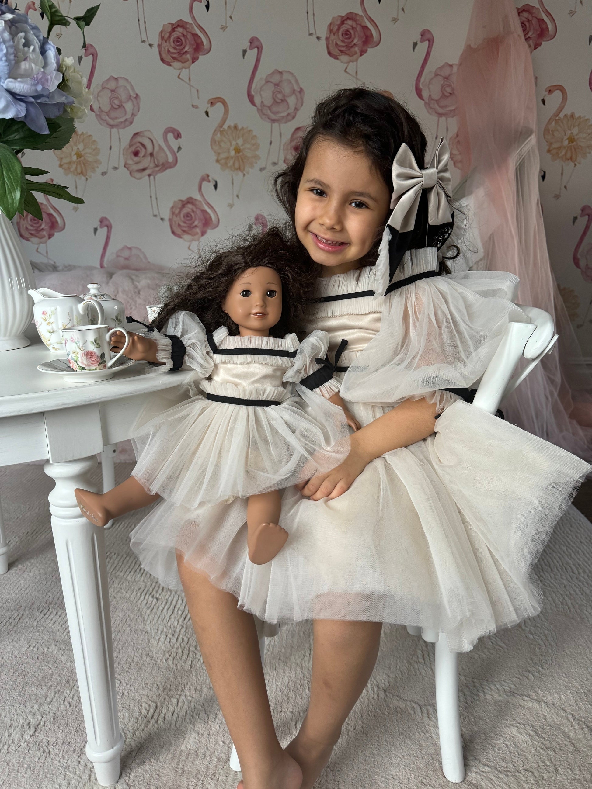 Coco-Caramel Tulle Dress - Petite Maison Kids
