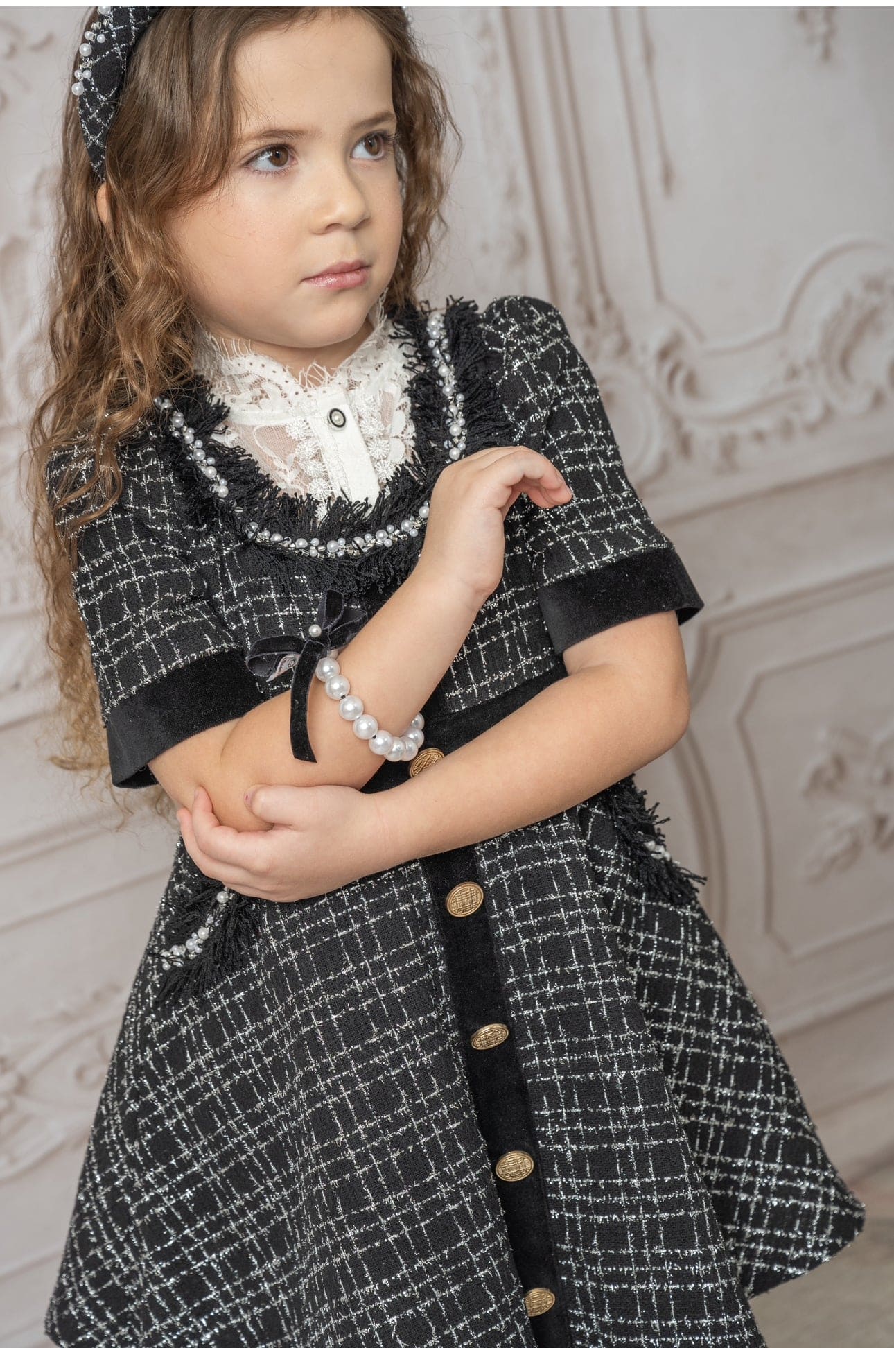 Orea Black and Silver Tweed Dress