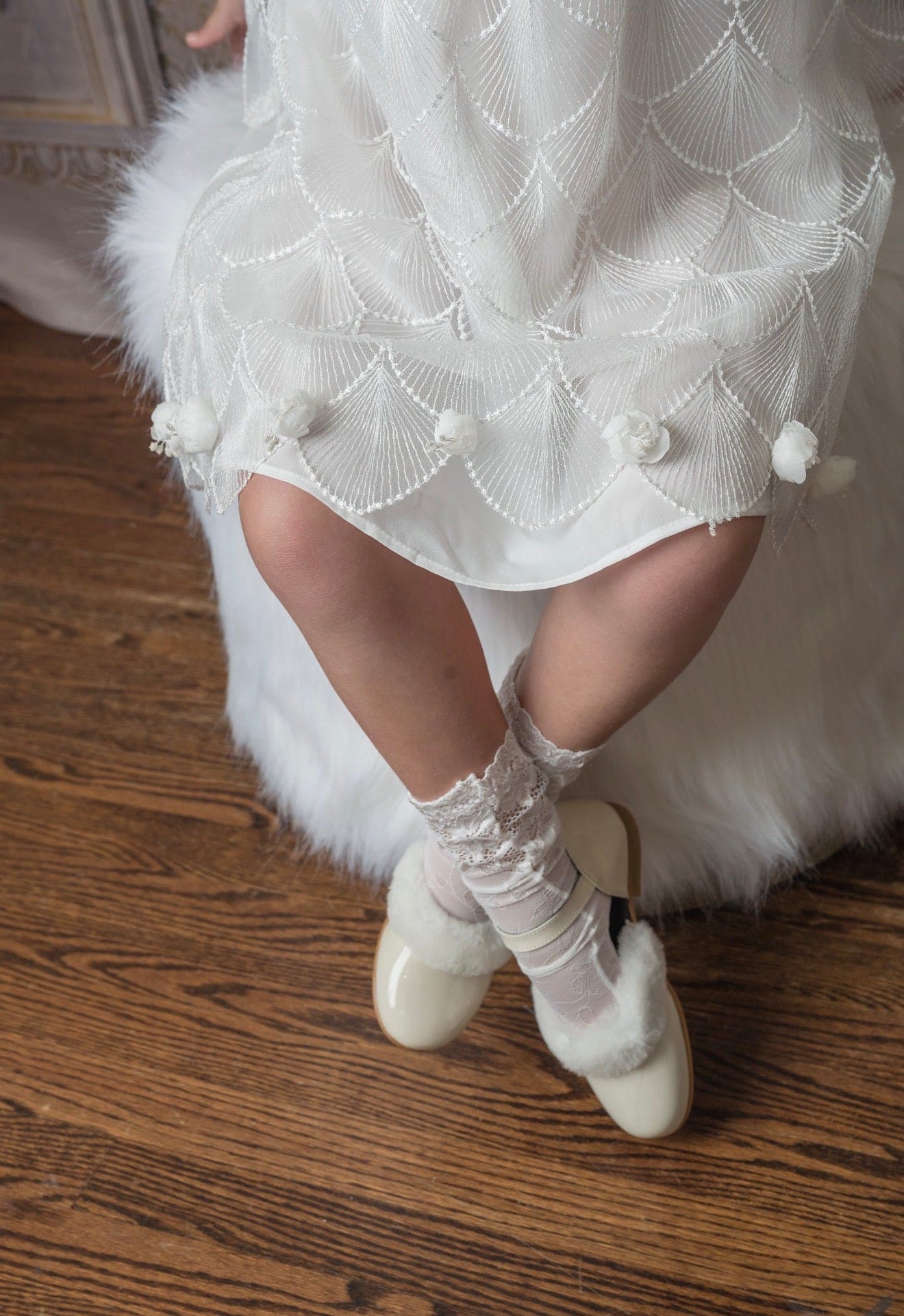 Faith White Scallop Dress