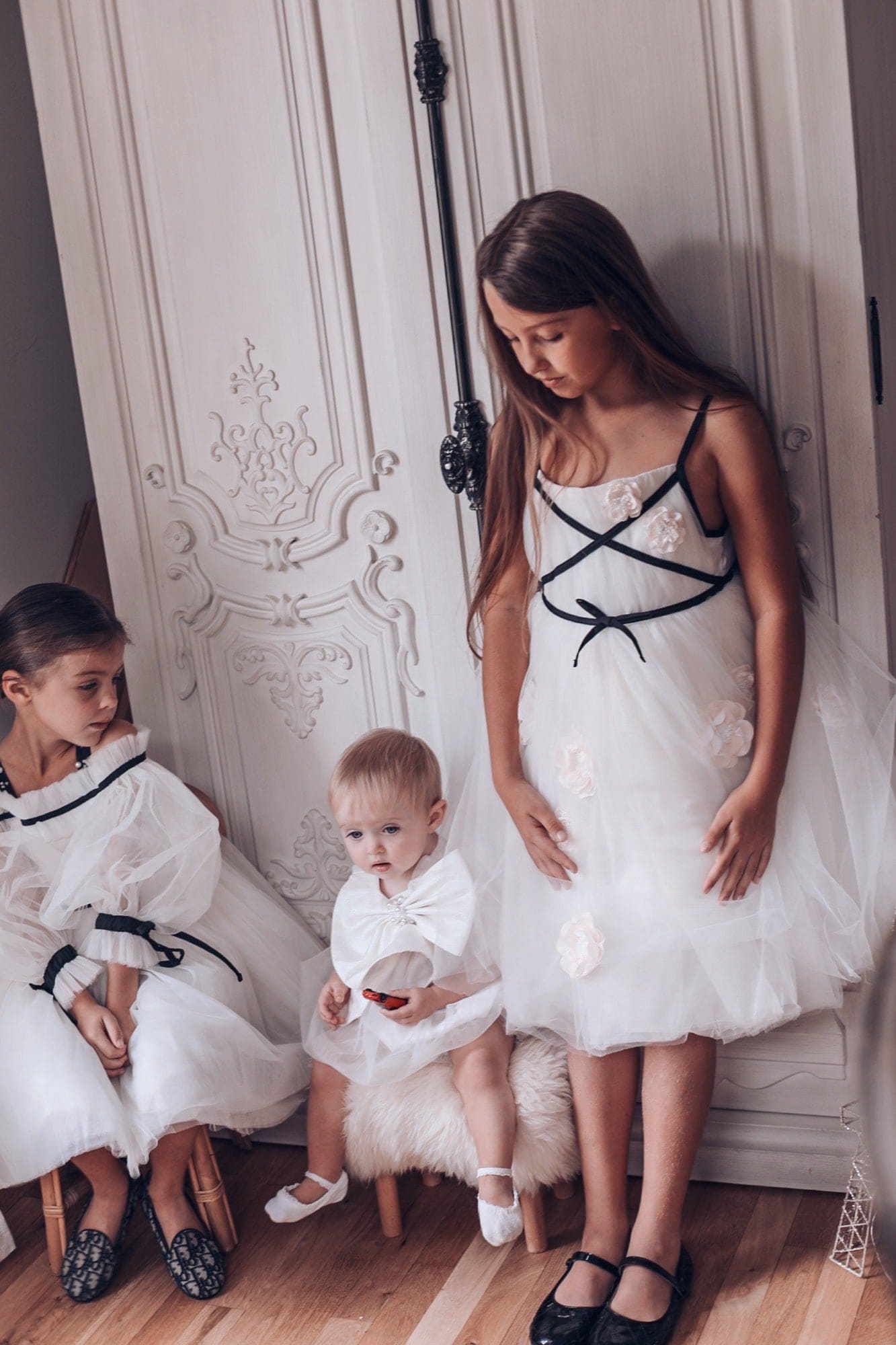 Giselle Ivory Criss-Cross Tulle Dress