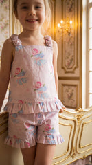 Maya Teacup Pink Girls' Top and Shorts Set