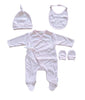 Pink Swiss Dot Baby Four Piece Set