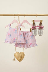 Maya Teacup Pink Girls' Top and Shorts Set - Petite Maison Kids