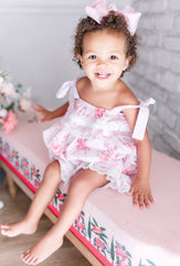 Amelia Pink Flower Print Romper