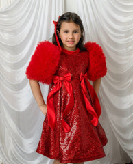 Scarlett Red Sequin Dress for Girls