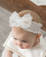 Star White Tulle Baby Girl Headband