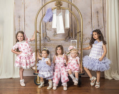 Amelia Pink Flower Print Skirt - Petite Maison Kids