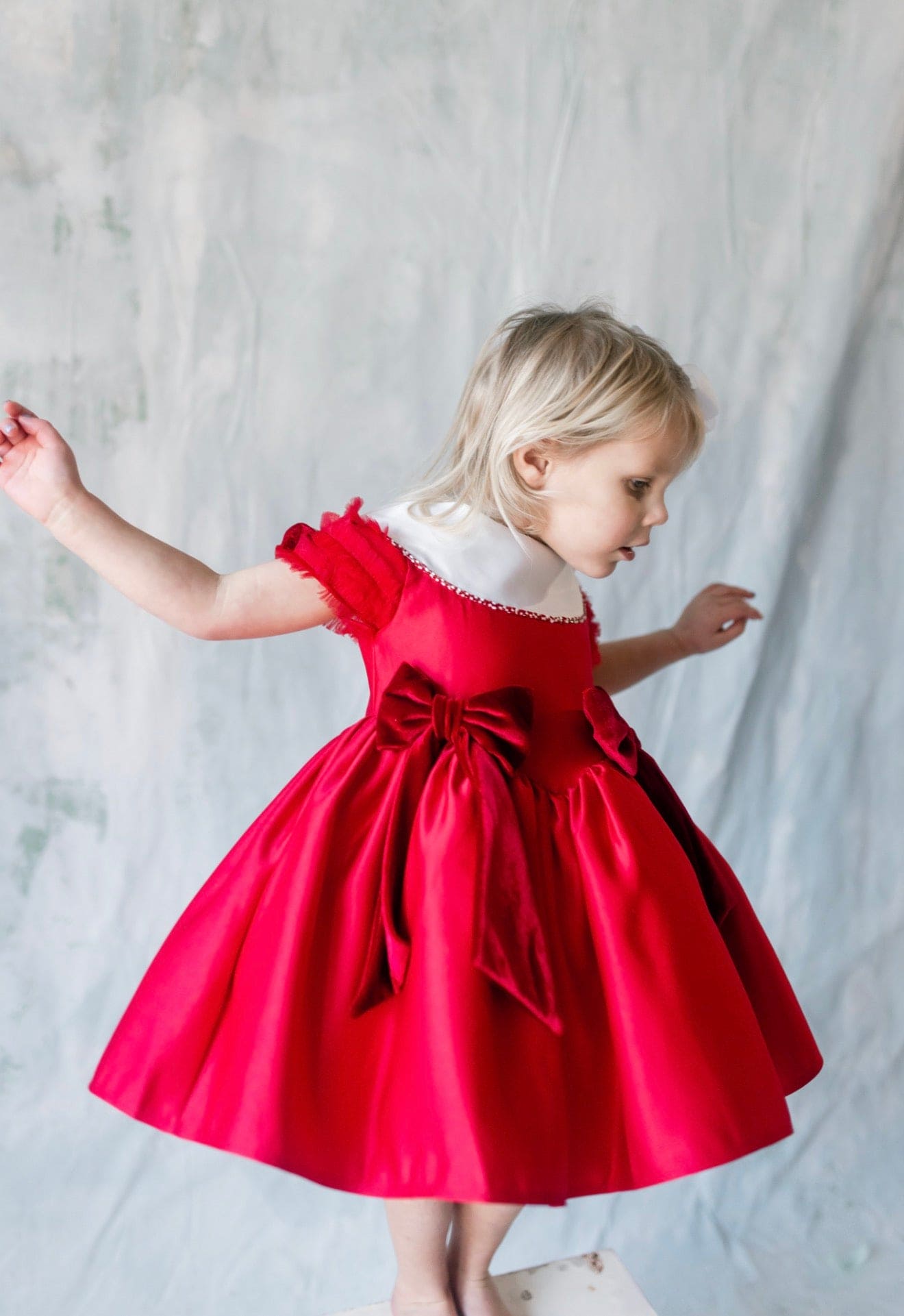 Holly Red Amad Satin Ceremony Dress