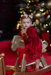 Victoria Red Velvet Dress