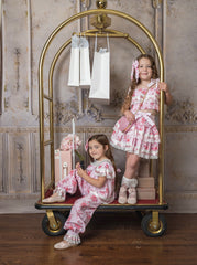 Amelia Pink Flower Print Pants - Petite Maison Kids