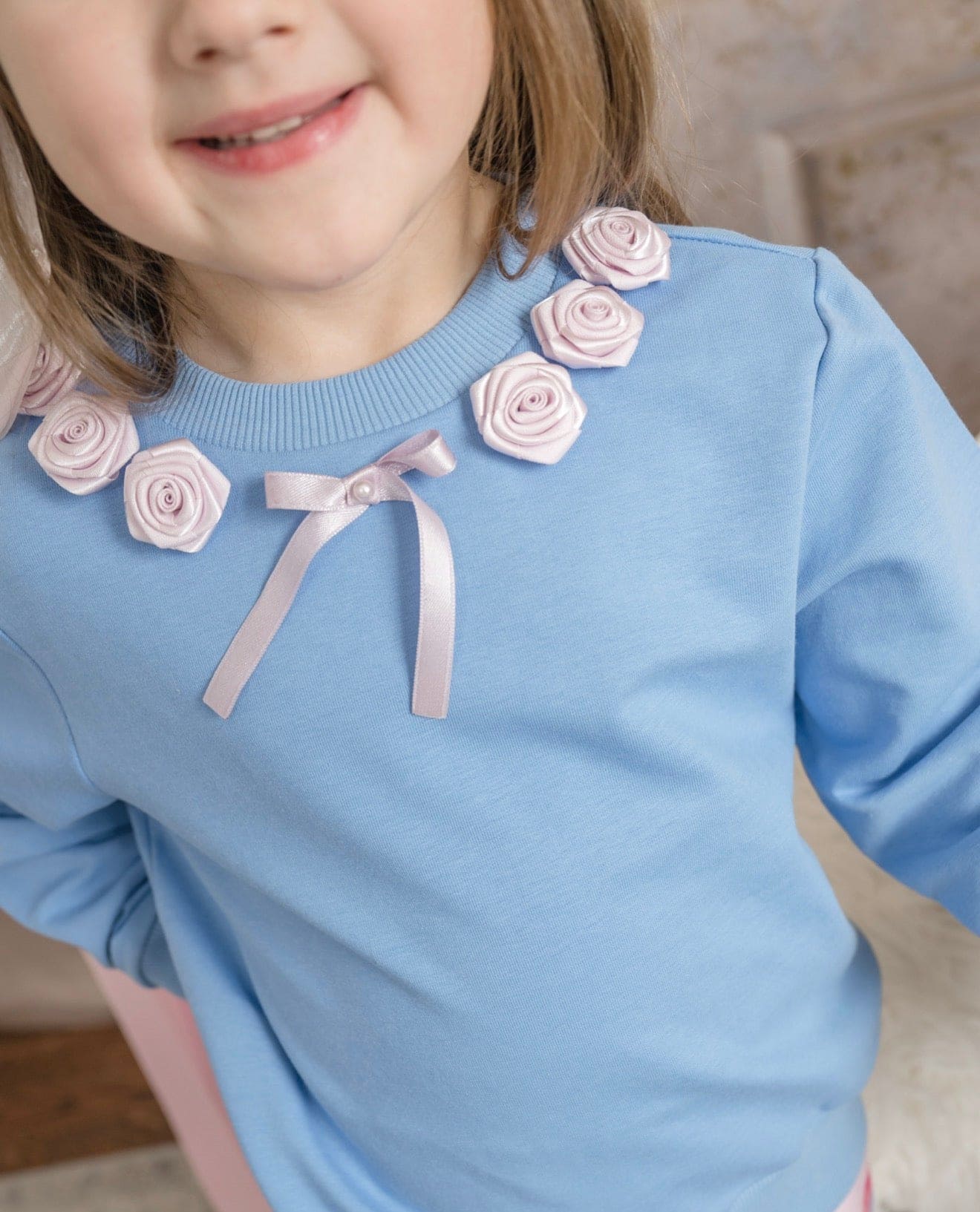 Maya Blue Cotton Sweater Top