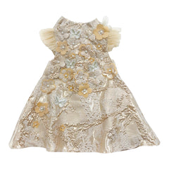 Butterfly Gold Jacquard Ceremony Dress