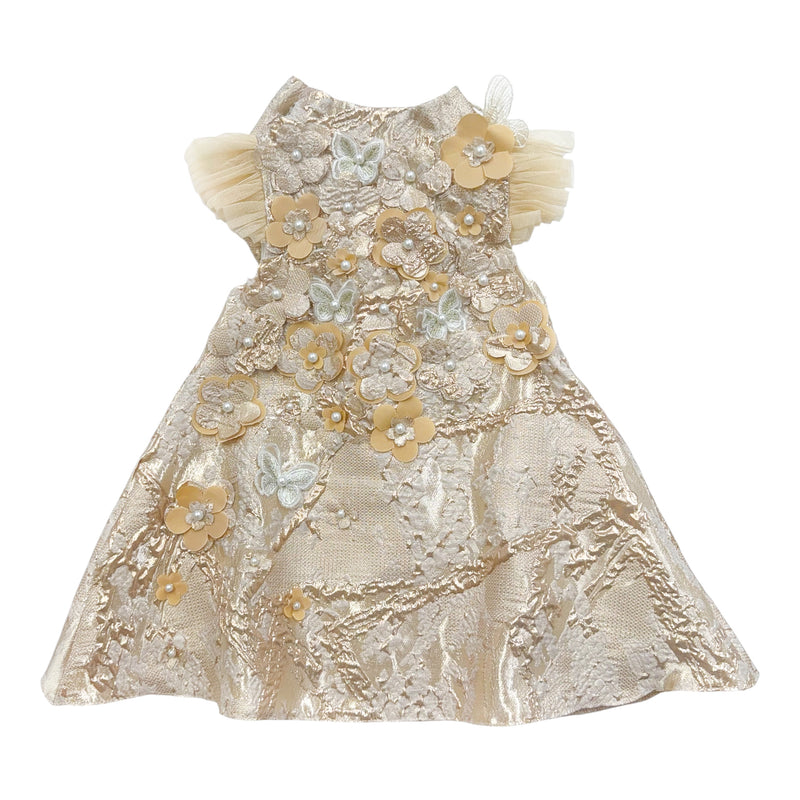 Butterfly Gold Jacquard Ceremony Dress