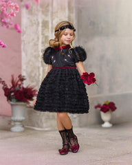 Kylie Black Tulle and Organza Dress