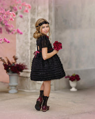 Kylie Black Tulle and Organza Dress