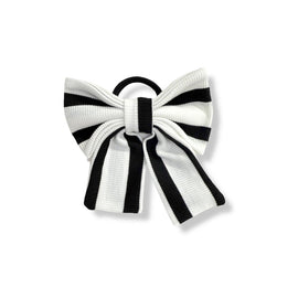 Monaco Black and White Hair Bow Scrunchie