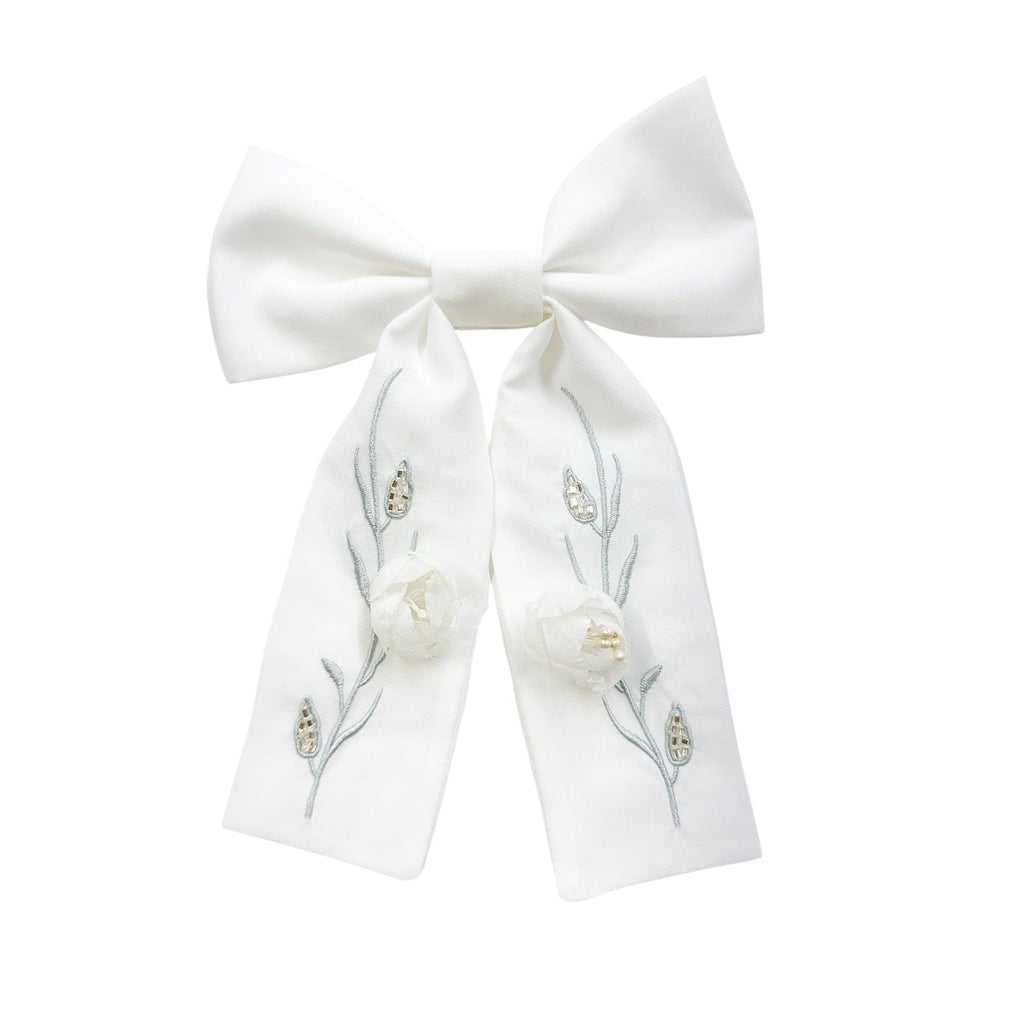 Faith White Ceremony Hair Bow