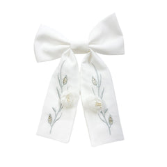 Faith White Ceremony Hair Bow