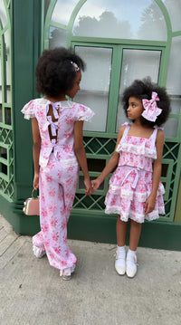 Amelia Pink Flower Print Pants