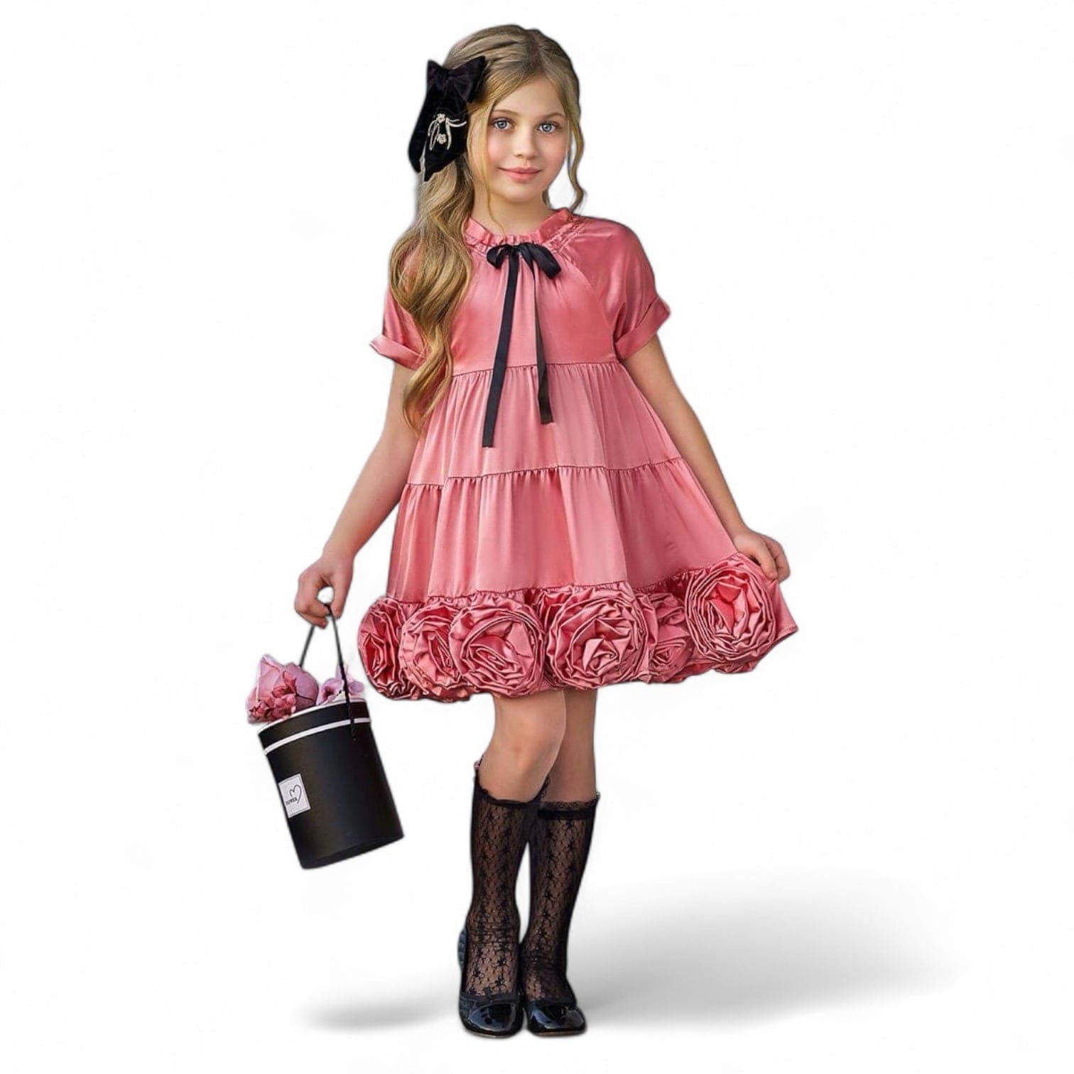 Satin Rose Dress