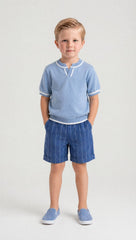 Baxter Blue Cotton Knit Shirt