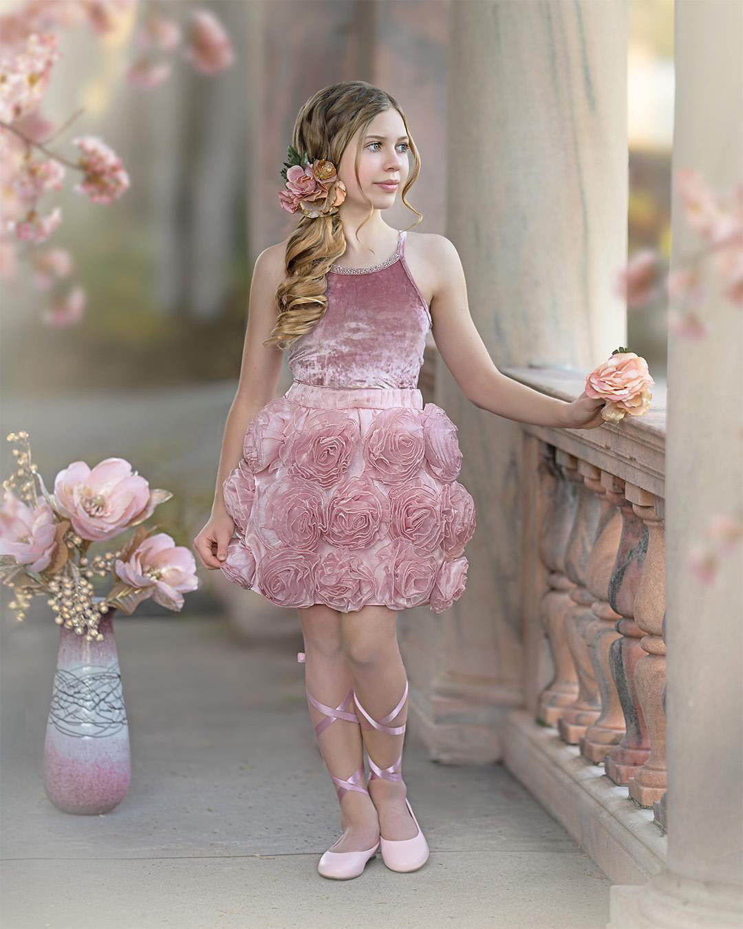 Vivian Dusty Pink Organza Skirt