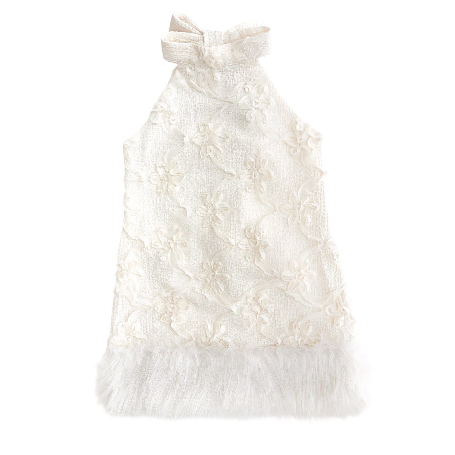 Ava Flower Faux Fur Dress