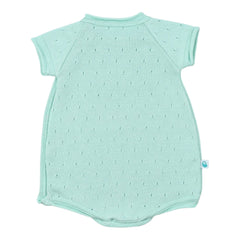 Mint Green Short Sleeve Cotton Knit Romper