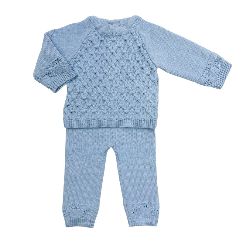 Carl Blue Knit Cotton Baby Set