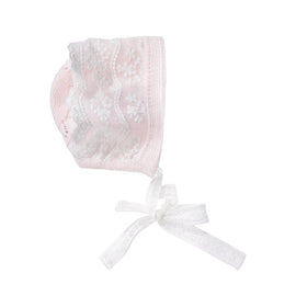 Pink Spanish Lace Knit Bonnet