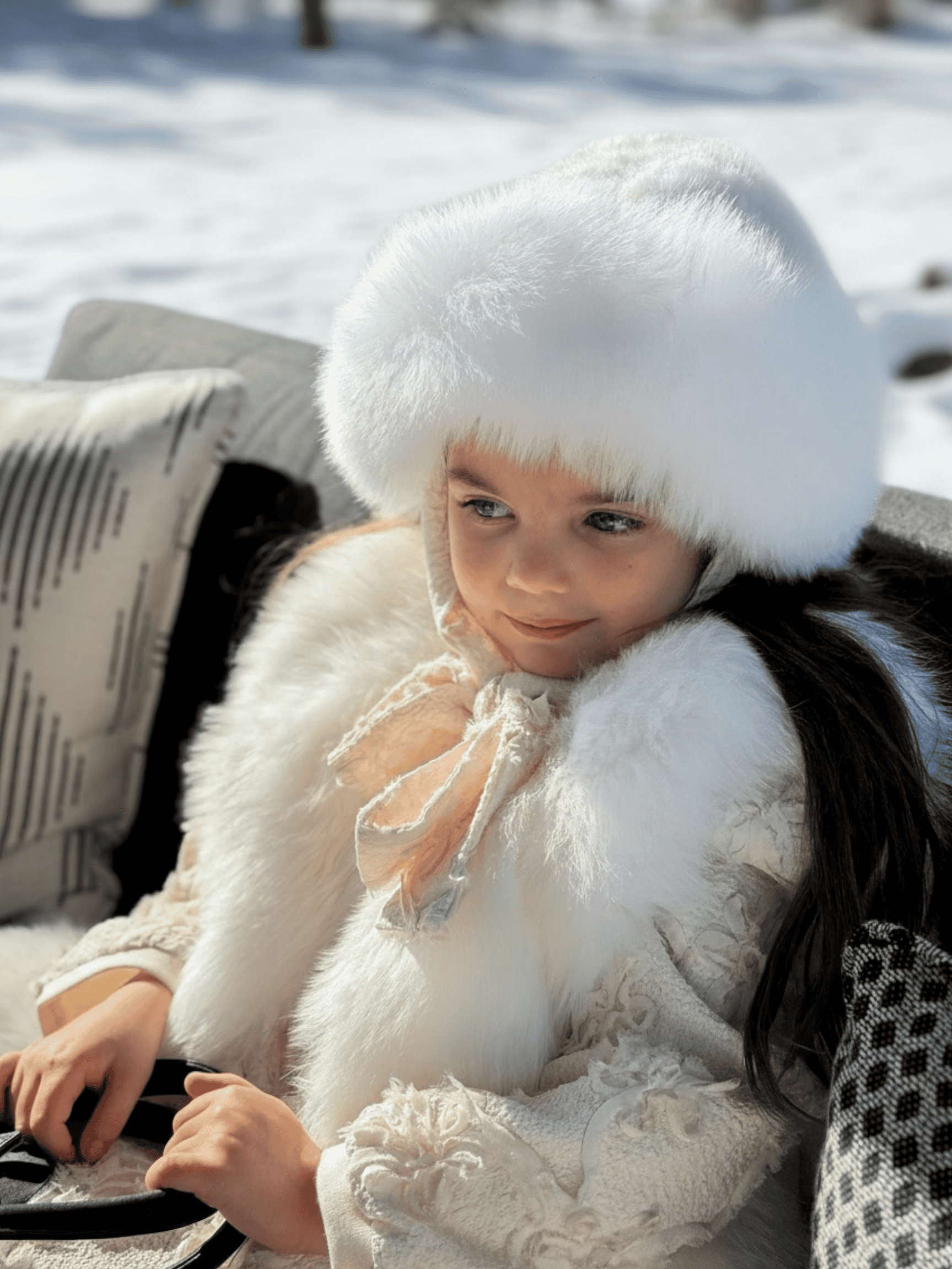 Ava Kids Fox Fur Hat