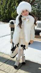 Ava Ivory Flower Bow Skirt