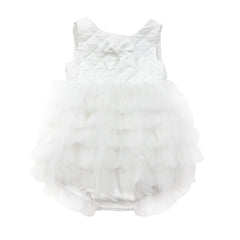 Poppy White Quilted Romper
