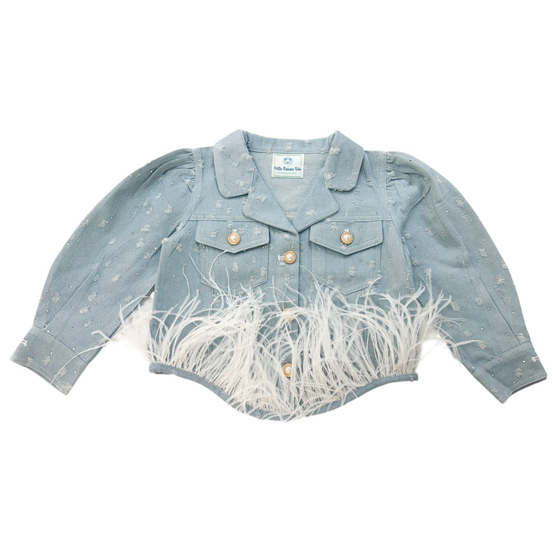 Sparkle Jeans Ostrich Feather Jacket