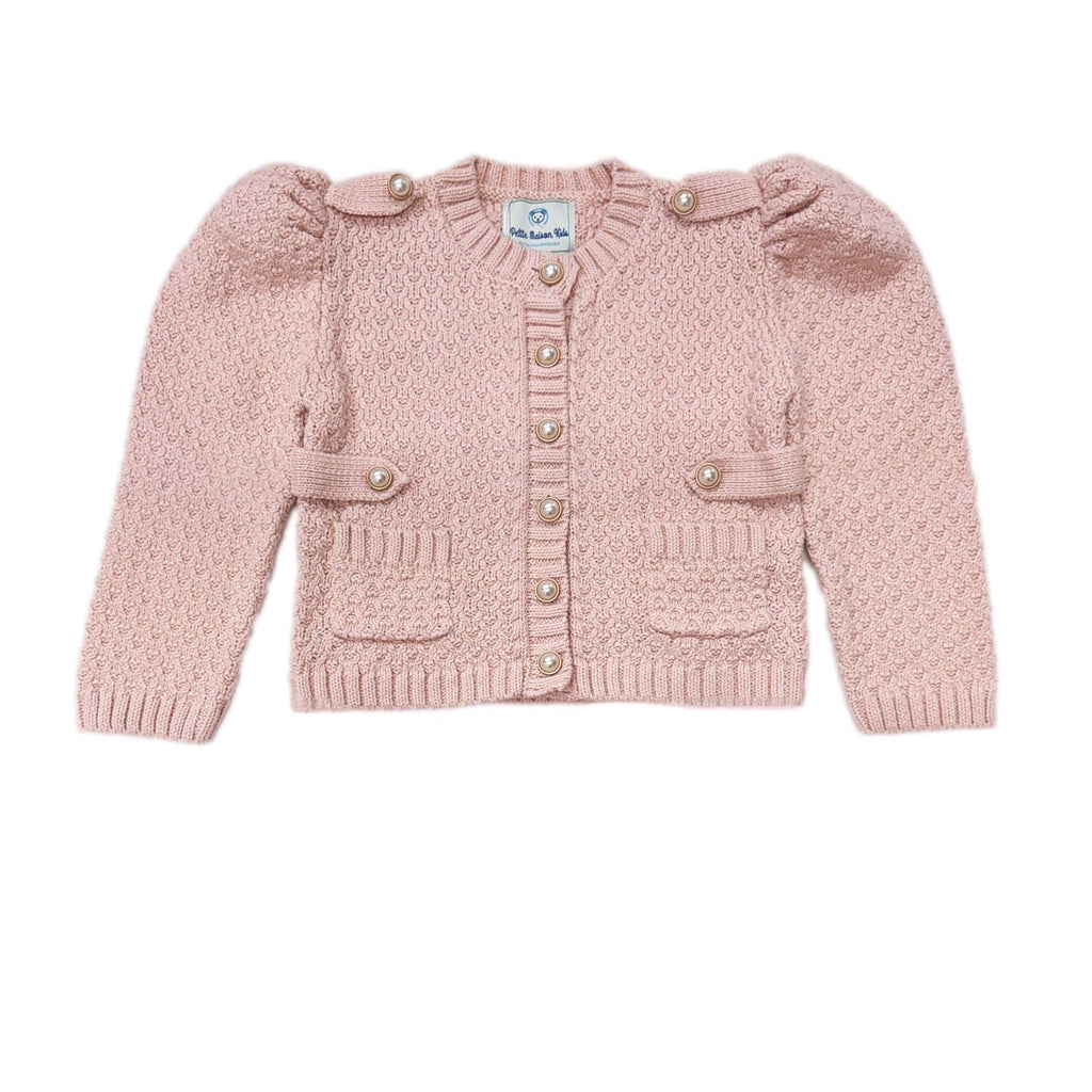 Julie Pink Knit Cotton Cardigan