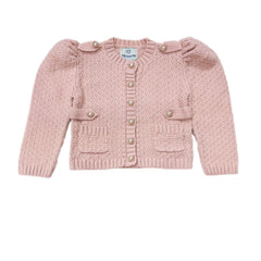 Julie Pink Knit Cotton Cardigan