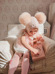 Luna Merino Wool Faux Fur Pink Balaclava Hat