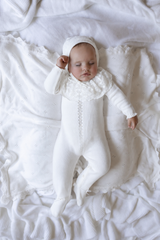 Ivory Spanish Lace Knit Babygrow